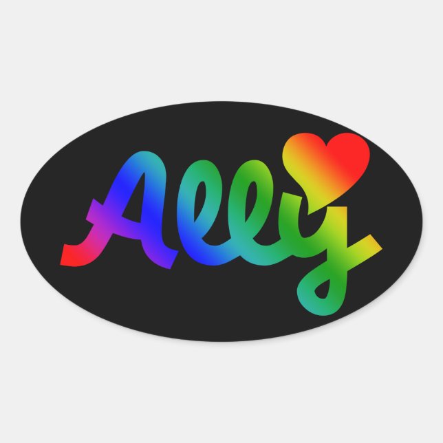 Adesivo Oval Gay Rights ALLY (Frente)