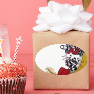 Adesivo Oval Gaze Cósmica: Elf na Aventura da Lua