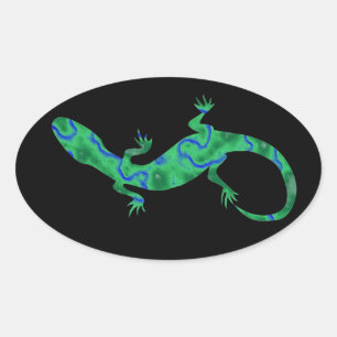 Adesivo Oval Geco verde Deco de espécie