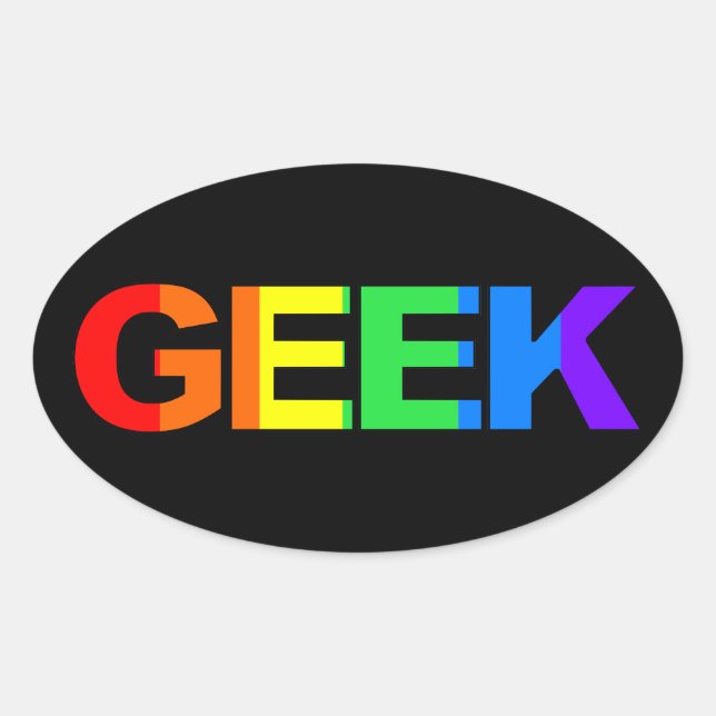Adesivo Oval Geeky e Queer As. (Frente)