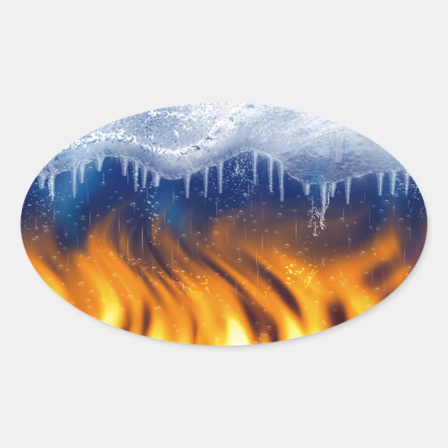 Adesivo Oval Gelo e Flame (Frente)