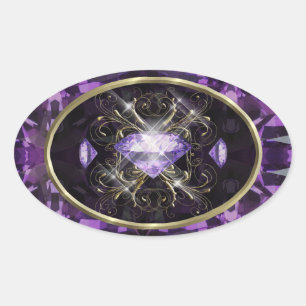 Adesivo Oval Gema Violeta, Roxa