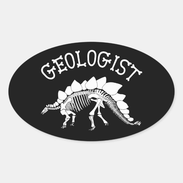 Adesivo Oval Geólogo Sticker (Stegosaurus) (Frente)