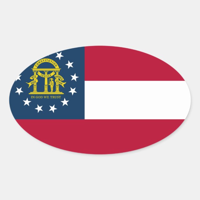 Adesivo Oval Georgia flag bandana (Frente)