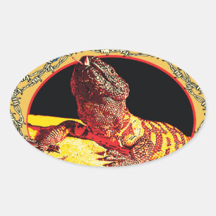 Adesivo Oval Gila Monster sobre Defesa