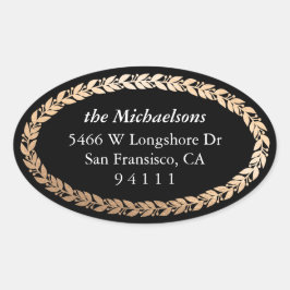 Adesivo Oval Gilded Garland Elegant Oval