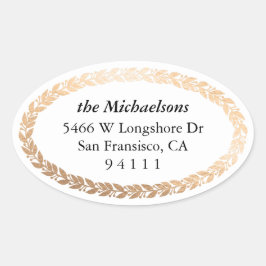Adesivo Oval Gilded Garland Elegant Oval