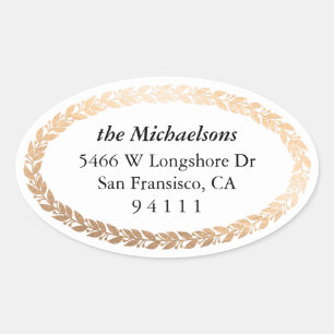 Adesivo Oval Gilded Garland Elegant Oval