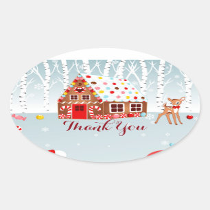 Adesivo Oval Gingercake House Favor Stickers