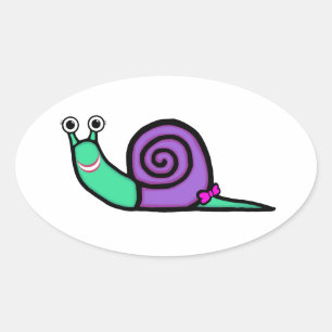 Adesivo Oval Girl Snail