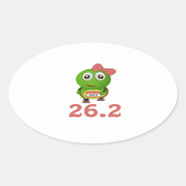 Adesivo Oval Girl Turtle 26.2 (maratona)