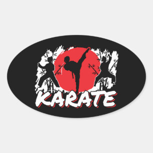Adesivo Oval Girls Karate - Tema Japonês Patriótico