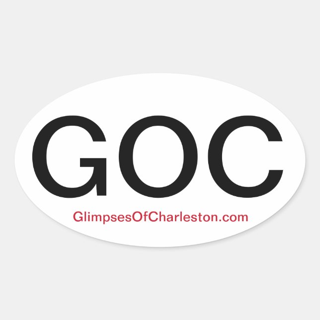 Adesivo Oval Glimpses de Charleston Bumper Sticker — 4 Embalage (Frente)
