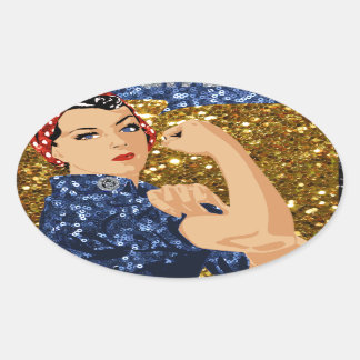 Adesivo Oval glitter rosie, o rivete