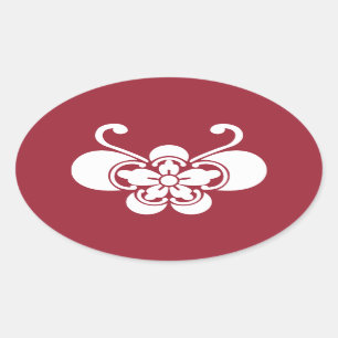 Adesivo Oval goka Borboleta-dado forma