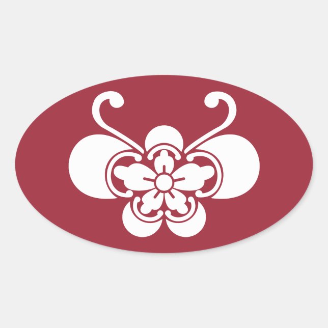 Adesivo Oval Goka em forma de borboleta (Frente)