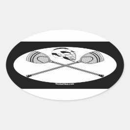 Adesivo Oval Gol branco/preto Lacrosse Sticks e Capacetes