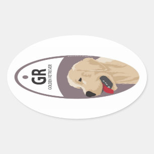 Adesivo Oval Golden retriever 1