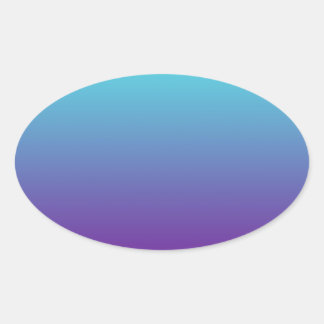 Adesivo Oval Gradiente de Fundo Simples Turquesa Azul Roxo