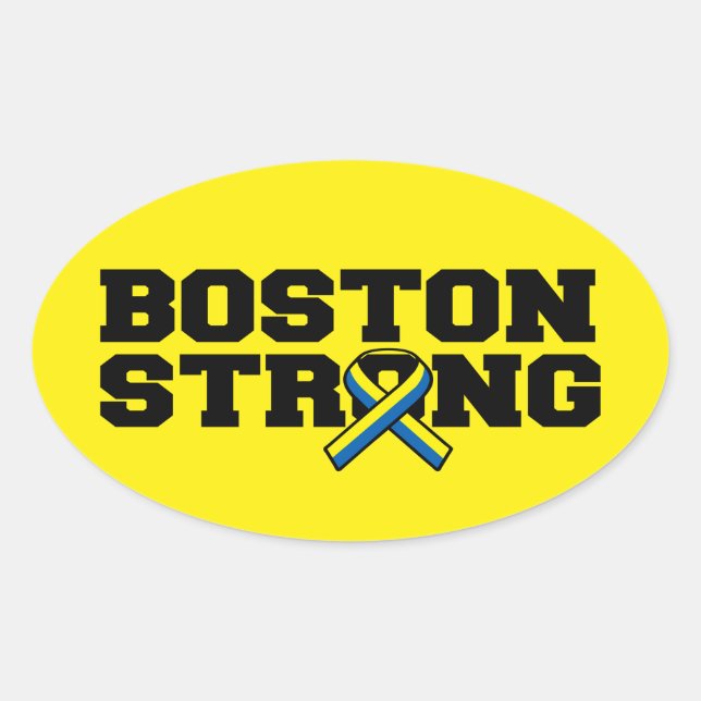 Adesivo Oval gráfico BOSTON STRONG Ribbon (Frente)