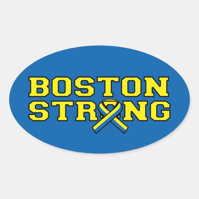 Adesivo Oval gráfico BOSTON STRONG Ribbon (Frente)