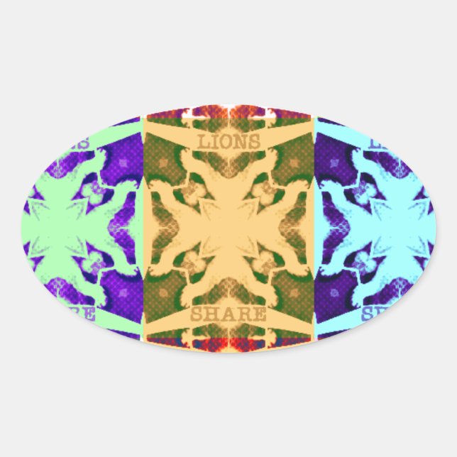 Adesivo Oval Gráfico de Pop de arte africano marcado (Frente)