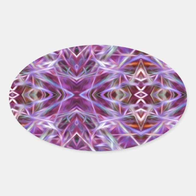 Adesivo Oval Gráfico Rosa Mandala (Frente)