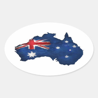 Adesivo Oval Grafite de bandeira australiano
