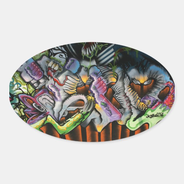 Adesivo Oval Grafite de Taiwan, Taipei, Taiwan (Frente)