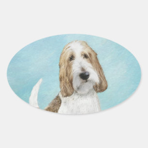 Adesivo Oval Grand Basset Griffon Vendeen - Arte Original para 