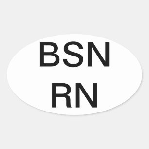 Adesivo Oval Grau de Enfermagem BSN, Sticker
