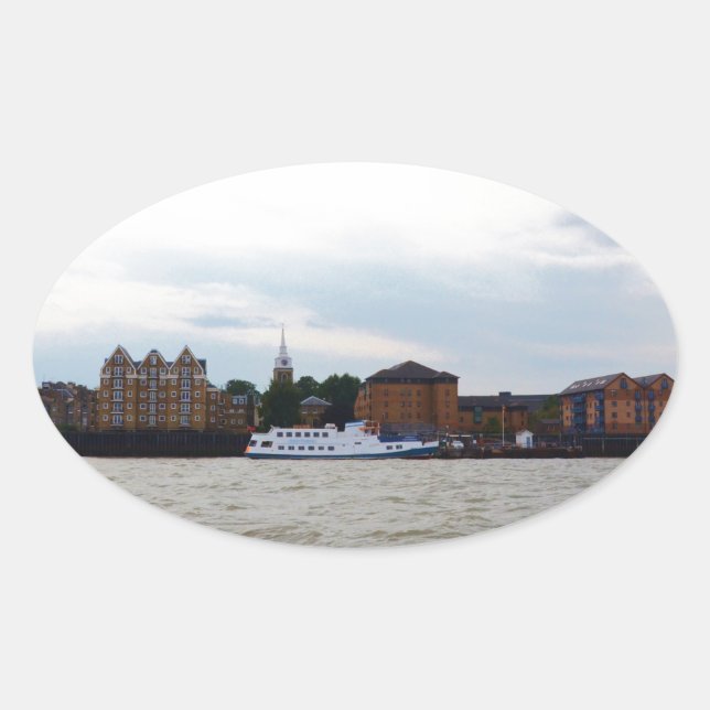 Adesivo Oval Gravesend em Kent. (Frente)