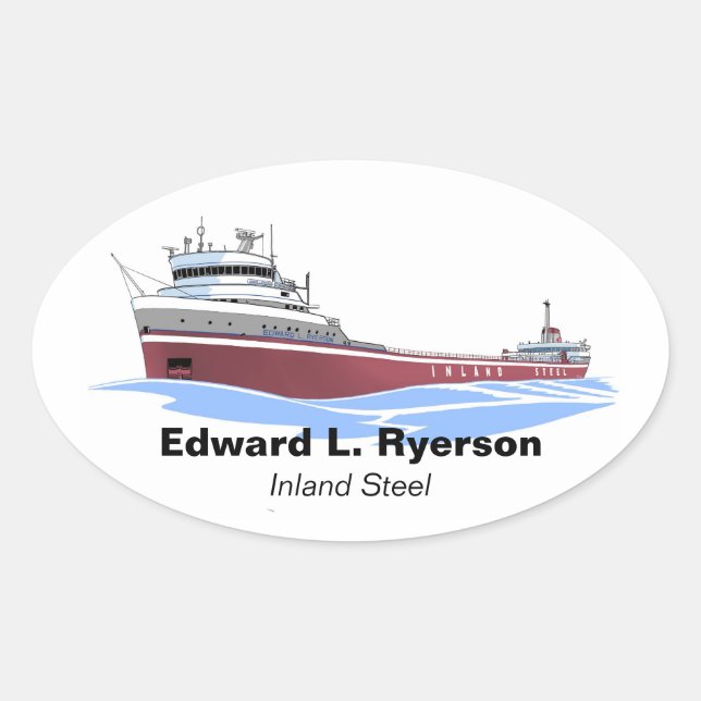 Adesivo Oval Great Lakes freighter Edward L. Ryerson billboard (Frente)