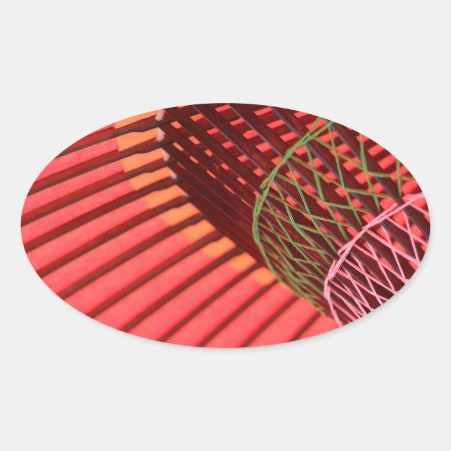 Adesivo Oval Guarda-chuvas japoneses (Frente)