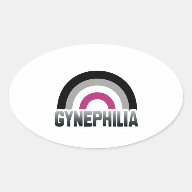 Adesivo Oval Gynephilia Pride (Frente)
