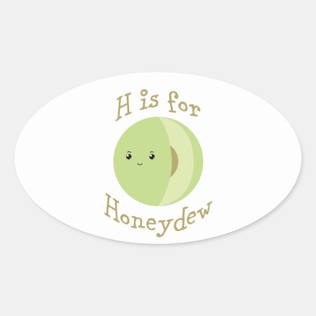 Adesivo Oval H é para Honeydew (Frente)