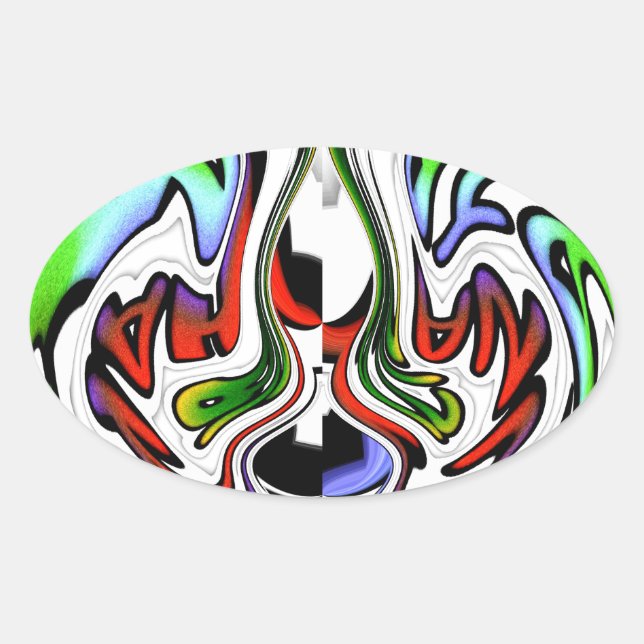 Adesivo Oval Hakuna Matata com Corredor e Gradações de Abstrato (Frente)
