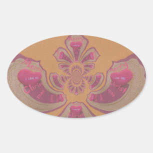 Adesivo Oval Hakuna Matata Feliz design de corações de Natal