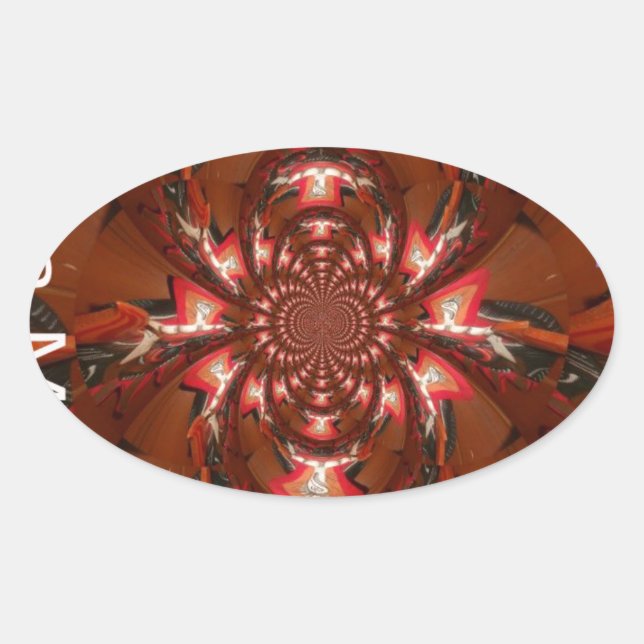 Adesivo Oval Hakuna Matata Halloween Mask Kaleidoscope Abstrato (Frente)