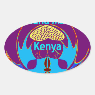 Adesivo Oval "Hakuna Matata Kenya" Impressão/Gráfico de Arte po