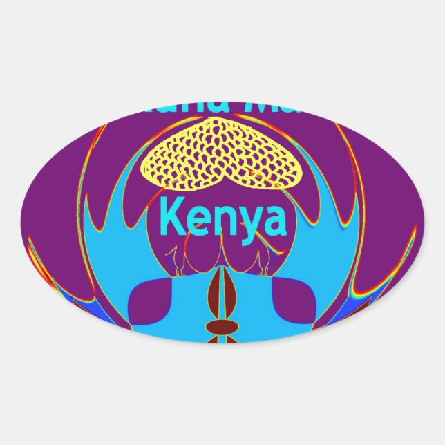 Adesivo Oval "Hakuna Matata Kenya" Impressão/Gráfico de Arte po (Frente)