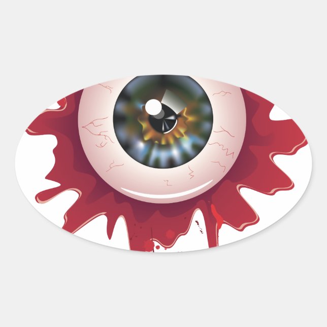 Adesivo Oval Halloween Bloody Eyeball3 (Frente)