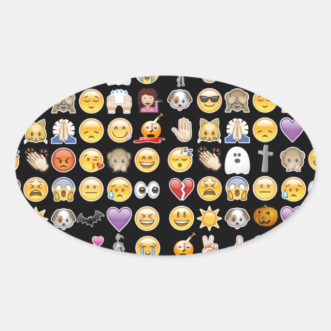 Adesivo Oval halloween emoji (Frente)