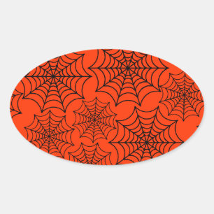 Adesivo Oval Halloween Spider Web