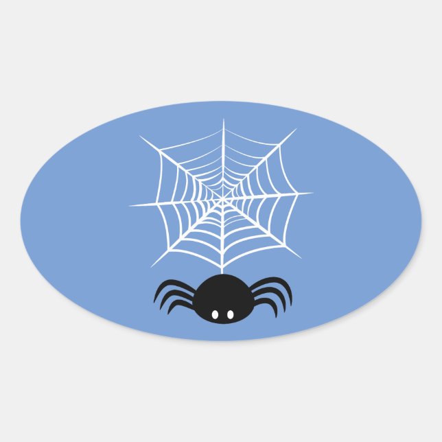 Adesivo Oval Halloween Spider Web (Frente)