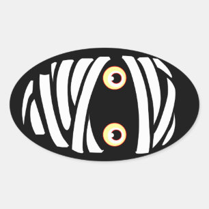 Adesivo Oval Halloween Stickers Diversão Personalizado Picareta