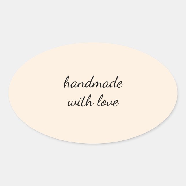 Adesivo Oval Handmade With Love Minimal Sticker – Elegant Craft (Frente)