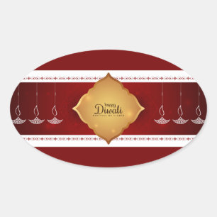 Adesivo Oval Happy DiwaliOval Sticker