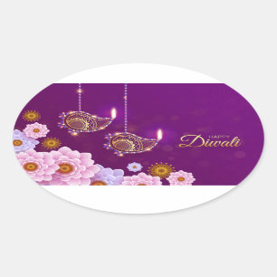 Adesivo Oval Happy DiwaliOval Sticker