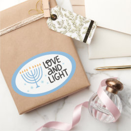 Adesivo Oval Happy Hanukkah Stickers
